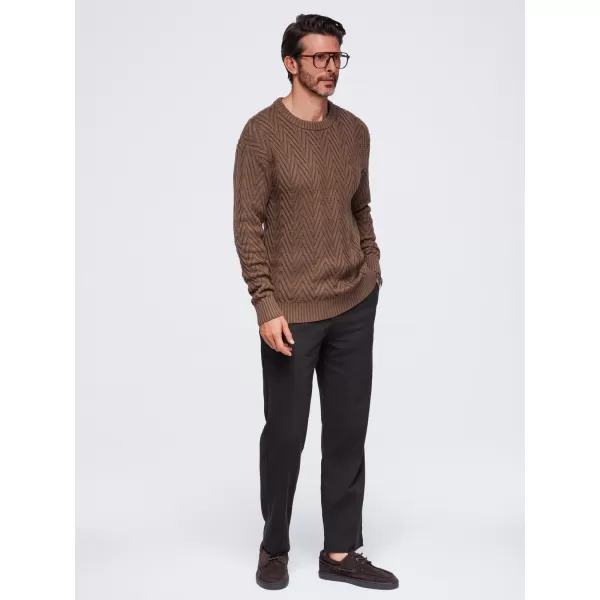  Férfi pulóver OMBRE OM-SWSW-0190 BARNA 