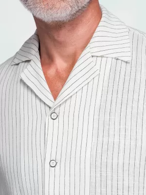 Férfi ing OMBRE OM-SHSS-0222 PISZKOSFEHÉR
