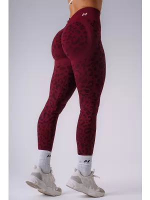 Női leggings NEBBIA PRIMAL 849 BORDÓ LEOPÁRD
