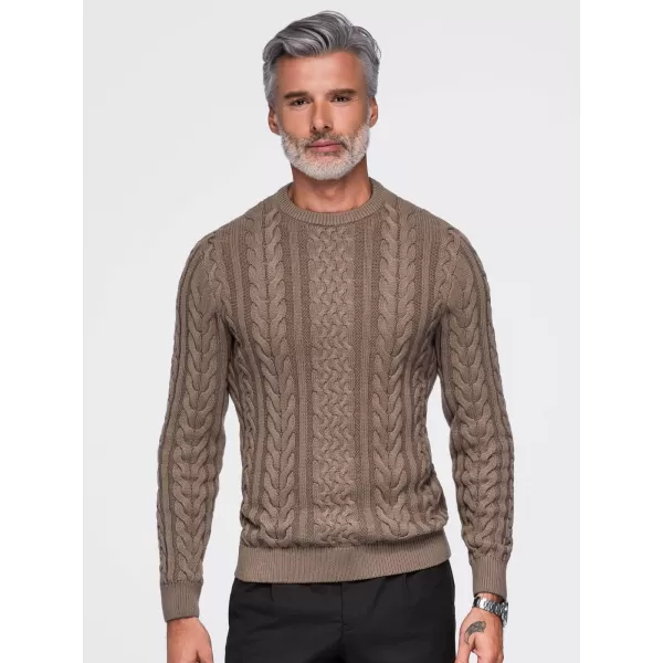  Férfi pulóver OMBRE OM-SWSW-0191 BARNA 
