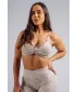Közepes tartású leopárdmintás sportmelltartó NEBBIA PRIMAL 854 KRÉMLEOPÁRD