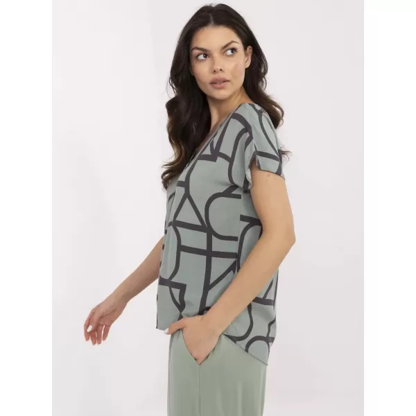  Női blúz SUBLEVEL D73771M11171D KHAKI/FEKETE 