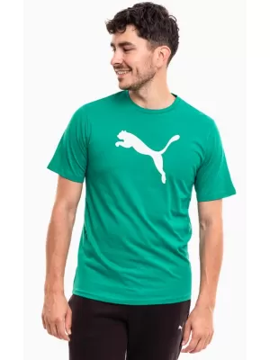 Férfi póló PUMA TEAMRISE LOGO JERSEY COTTON 658705-05 SPORT GREEN/ SPORT ZÖLD/PUMA FEHÉR