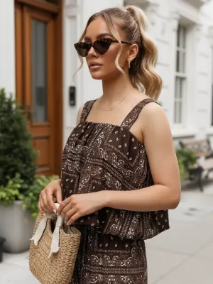 Női készletek DSTREET AY1203 BARNA