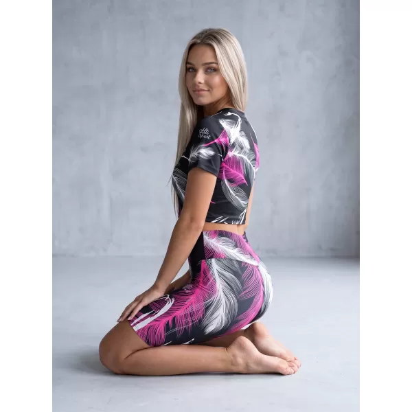  Női prémium térdig érő leggings (új méretek) ALTISPORT VOJ/ALW001LEG06 FEKETE/RÓZSASZÍN 