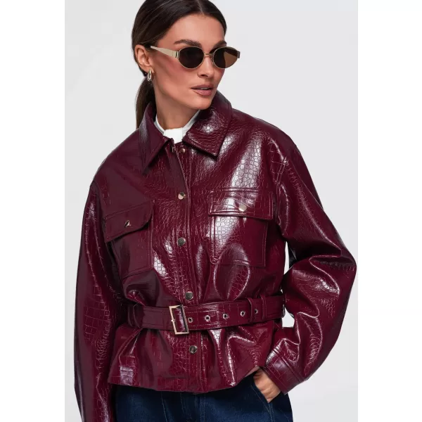  Női kabát OMBRE OW-JAFL-0141 BURGUNDIA 