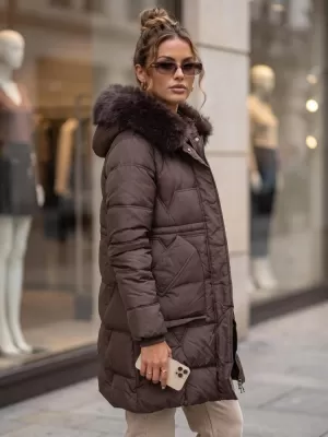 Női kabát DSTREET TY5822 BARNA