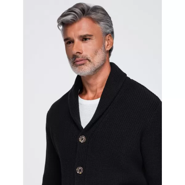  Férfi kardigán OMBRE OM-SWCD-0200 FEKETE 