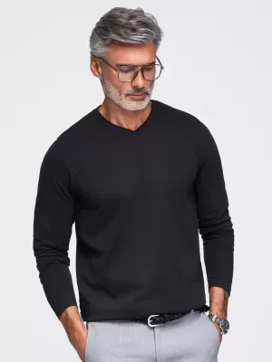 Férfi póló OMBRE OM-LSBL-0143 FEKETE