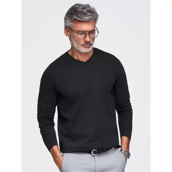  Férfi póló OMBRE OM-LSBL-0143 FEKETE 