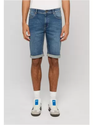 Férfi rövidnadrág URBAN CLASSICS TB8457 KÖZÉP MÉLYKÉK MOSOTT