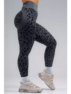 Kompressziós push-up leggings leopárdmintával NEBBIA PRIMAL 849 FEKETE LEOPÁRD