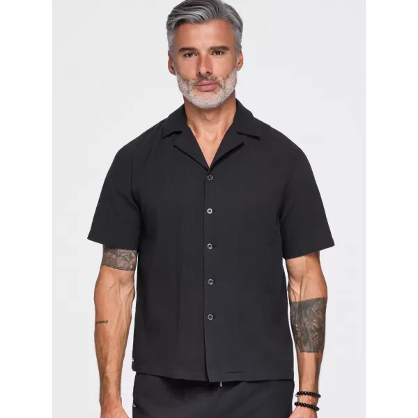  Férfi ing OMBRE OM-SHSS-0221 FEKETE 