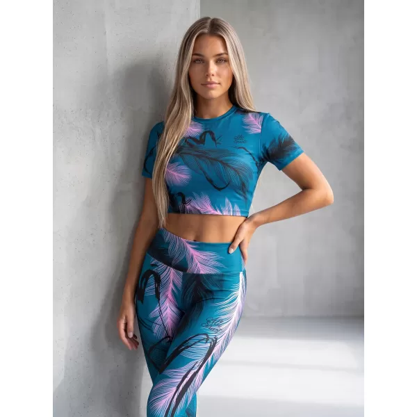  Női prémium hosszú leggings (új méretek) ALTISPORT VOJ/ALW001LEG05 BENZINES/VILÁGOS RÓZSASZÍN 