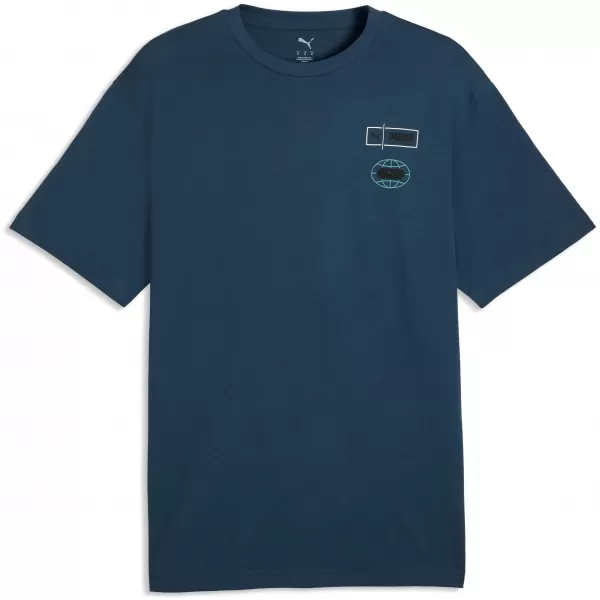  Férfi póló PUMA GRAPHICS RELAXED STACKED TEE 69436836 ÉJFÉLI BENZIN 