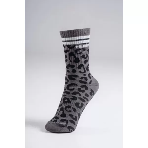  Legénységi zokni leopárdmintával NEBBIA PRIMAL 106 FEKETE LEOPÁRD 