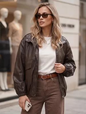 Női kabát DSTREET TY6070 BARNA