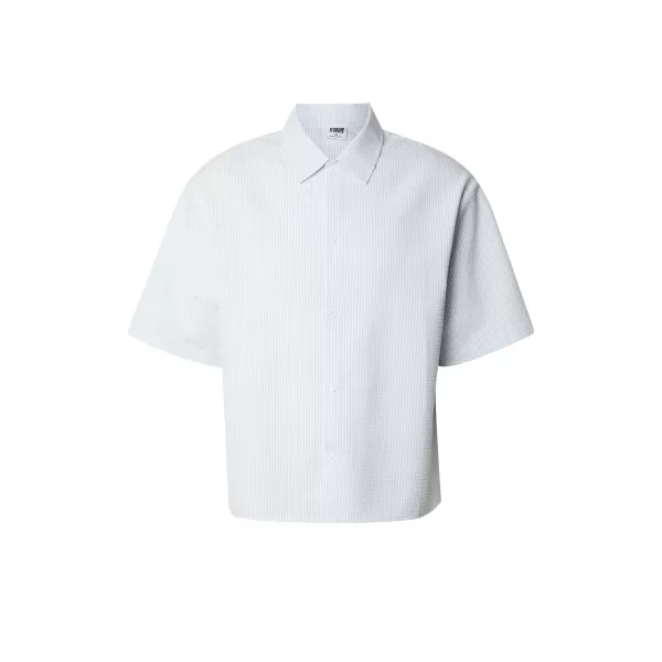  Férfi ing URBAN CLASSICS TB8417-22394 FAGY KÉK/FEHÉR 