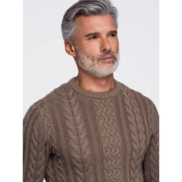  Férfi pulóver OMBRE OM-SWSW-0191 BARNA 