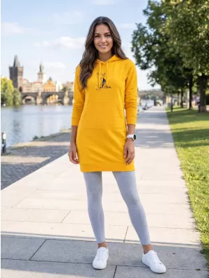 Hosszabbított női pulóver ALTISPORT ALW091419 BOROSTYÁN