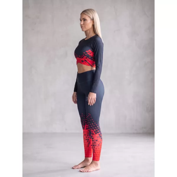  Női prémium leggings (új méretek) ALTISPORT VOJ/ALW109LEG05 PIROS-FEKETE 
