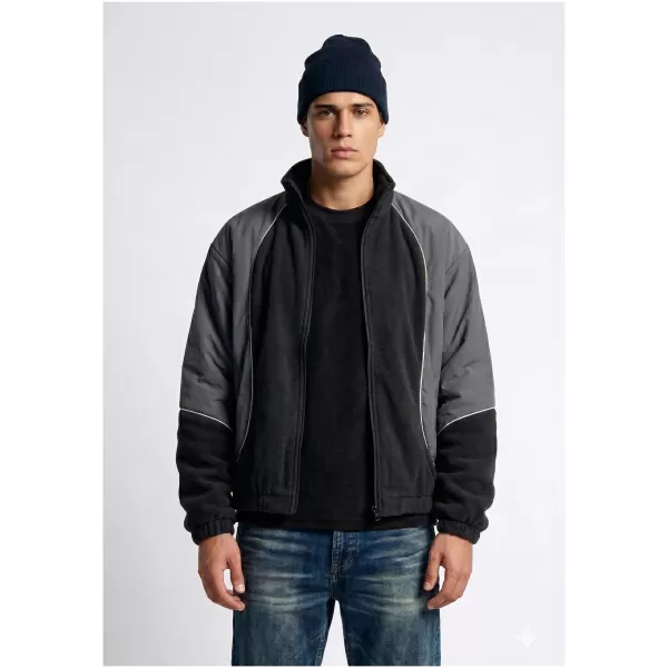  Férfi tréningruha kabát URBAN CLASSICS TB8602-07652 FEKETE/MÁGNES 