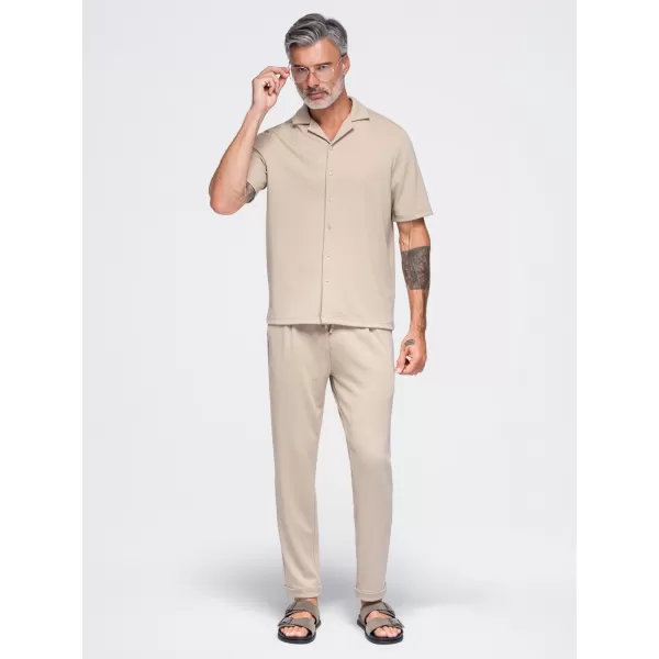  Férfi ing OMBRE OM-SHCS-0220 BÉZS 