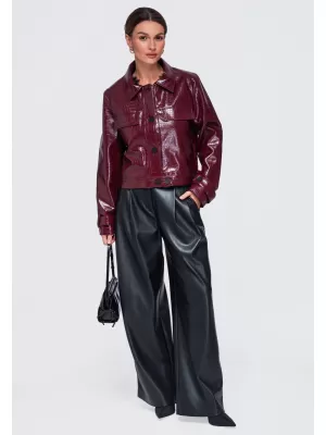 Női kabát OMBRE OW-JAFL-0145 BURGUNDIA