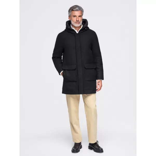  Férfi parka OMBRE OM-COWC-0161 FEKETE 