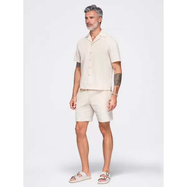  Férfi ing OMBRE OM-SHSS-0221 KRÉM 