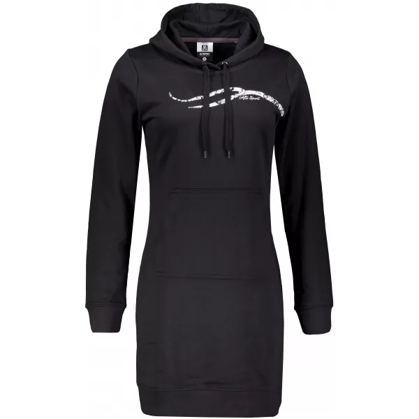  Hosszabbított női pulóver ALTISPORT ALW001419 FEKETE-FEHÉR 