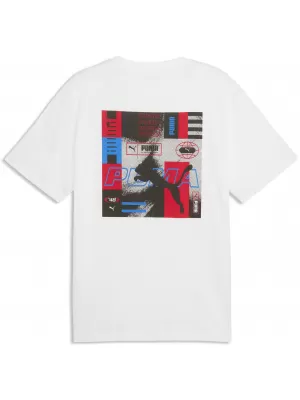 Férfi póló PUMA GRAPHICS RELAXED STACKED TEE 69436802 PUMA FEHÉR
