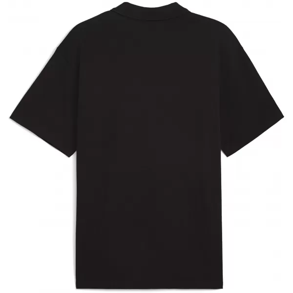  Férfi póló gallérral PUMA WARDROBE ESS PIQUE RELAXED POLO 62965701 PUMA FEKETE 