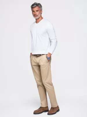 Férfi póló OMBRE OM-LSBL-0143 FEHÉR