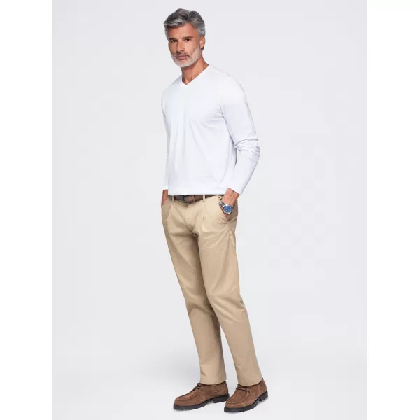  Férfi póló OMBRE OM-LSBL-0143 FEHÉR 