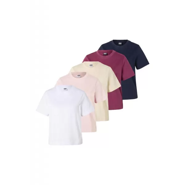  Női póló URBAN CLASSICS TB8574C-23659 FEHÉR/MIDNIGHT NAVY/VINTAGE ROSE/BERRY LILA/FEHÉR HOMOK 