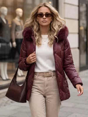 Női kabát DSTREET TY5813 BURGUNDIA