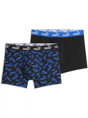 Férfi boxerek PUMA MEN ELEMENTS SCATTERED PRINT BOXERS 94780202 KÉK/FEKETE