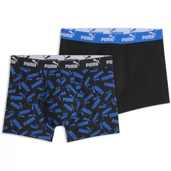  Férfi boxerek PUMA MEN ELEMENTS SCATTERED PRINT BOXERS 94780202 KÉK/FEKETE 