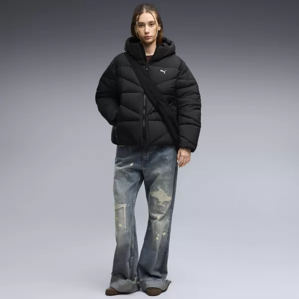  Női kabát PUMA HOODED DOWN PUFFER JACKET W 69458001 PUMA FEKETE 