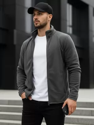Férfi pulóver DSTREET BX4772 SÖTÉTSZÜRKE