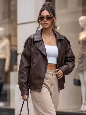 Női kabát DSTREET TY5961 BARNA