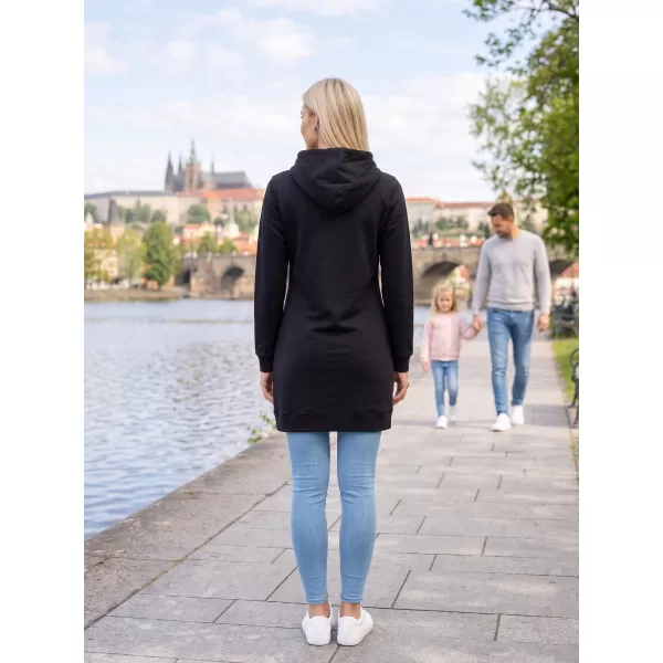  Hosszabbított női pulóver ALTISPORT ALW091419 FEKETE RÓZSASZÍN 