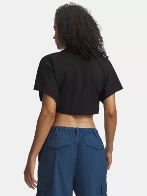 Női póló UNDER ARMOUR CROPPED SCRIPT SS TEE 6009677-008 FEKETE