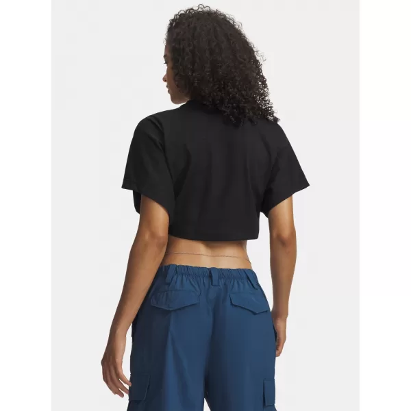  Női póló UNDER ARMOUR CROPPED SCRIPT SS TEE 6009677-008 FEKETE 
