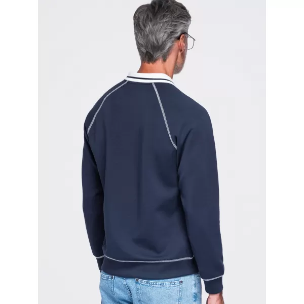  Férfi pulóver OMBRE OM-SSNZ-0269 SÖTÉTKÉK 