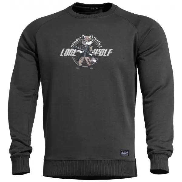  Férfi pulóver PENTAGON HAWK SWEATER LONE WOLF K09019-LO FEKETE 
