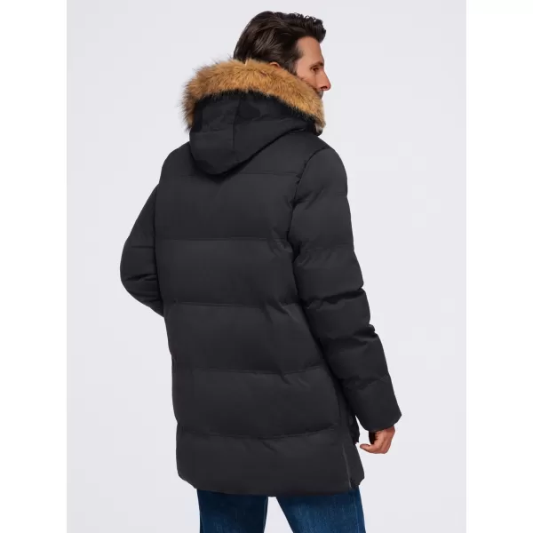  Férfi parka OMBRE OM-JALJ-0310 FEKETE 