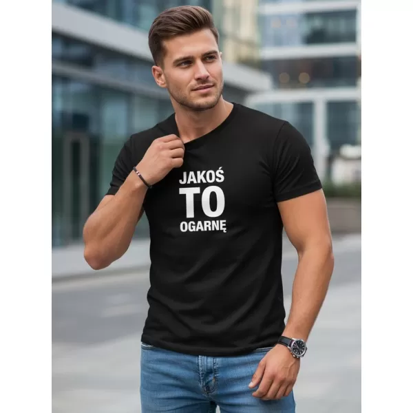  Férfi póló DSTREET NX0116R-BK FEKETE 
