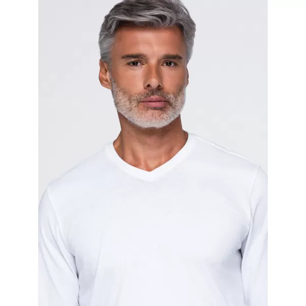  Férfi póló OMBRE OM-LSBL-0143 FEHÉR 
